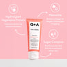 Q+A Collagen hand cream on a pink background with text about ingredients