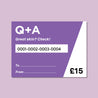 Q+A £15 gift card