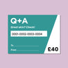 Q+A £40 giftcard