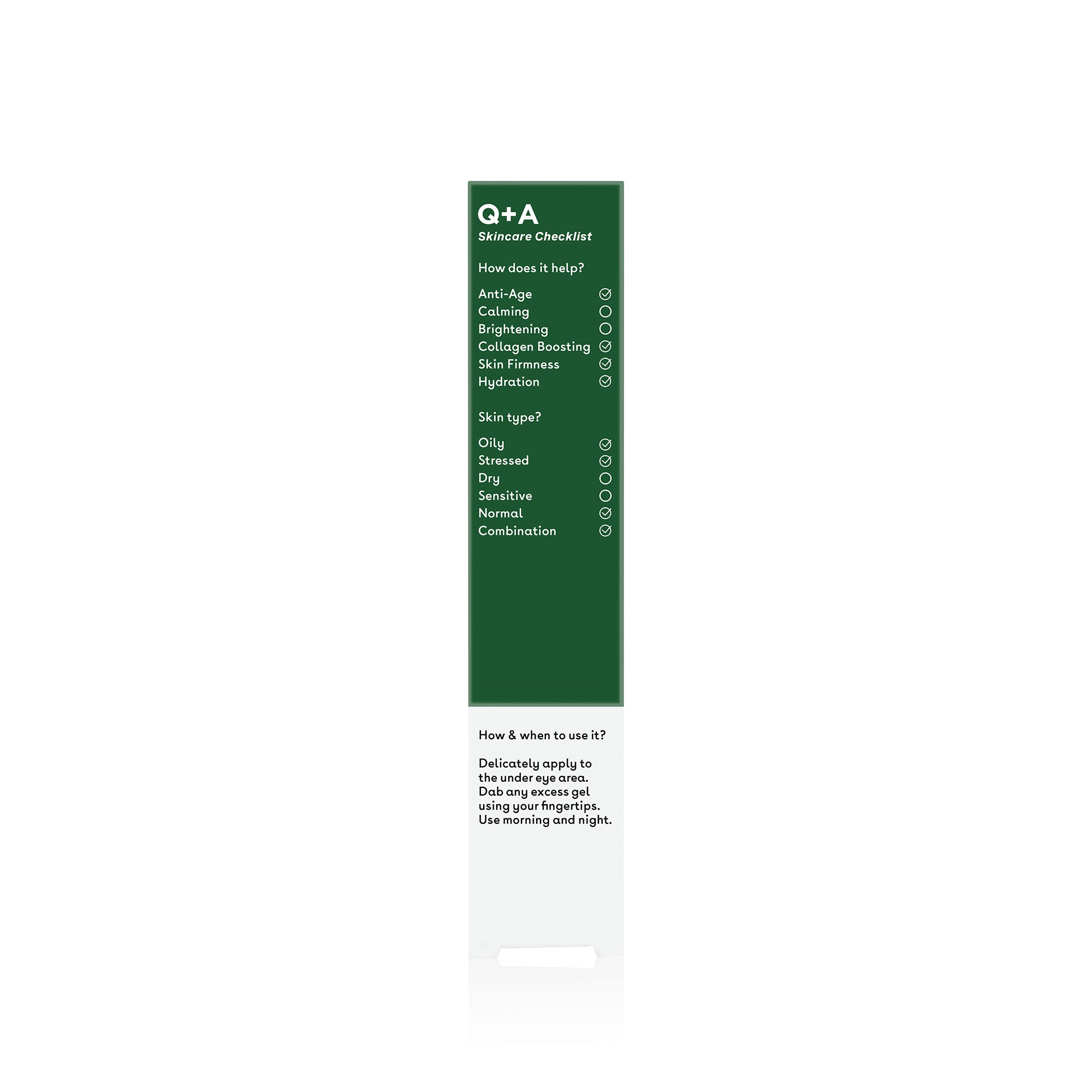 Q+A Seaweed Peptide Eye Gel checklist