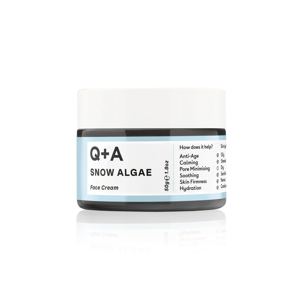 Q+A Snow Algae Face Cream jar